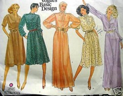 2741 VOGUE BLOUSON FLARE LONGER DRESS LENGTHS, TIE PATTERN 14,12, 10;  6 choice