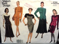 2750 EZ SS-LS BUTTON YOKE TOP, ST-FLARE SKIRT PATTERN 6-10,18-22