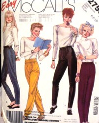 2755 STRETCH KNIT PANTS STIRRUPS/CUFFS OR NOT PATTERN 6-10