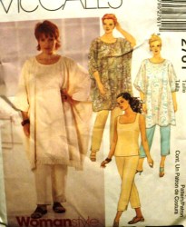 2761 PONCHO,SLVLSS TOP, PANTS LENGTHS PATTERN 18W-24W