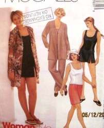 2763 MCCALLS CARDIGAN, PANTS, SHORTS, 2 PC SWIMSUIT PATTERN 18W-24W, 22W-28W CHOICE