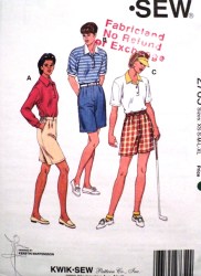 2765 STRETCH KNIT CAMP SHIRT,SHORTS PATTERN XS=-XL