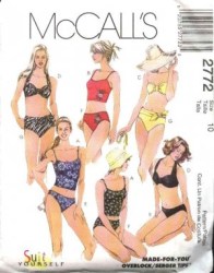 2772 SIMPLICITY 2 PC TANK, BANDEAU, BIKINI, HALTER, SUIT PATTERN 6, 10 or 14,16,18,20 choice