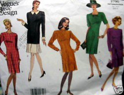 2790 VOGUE FIT STRAIGHT LO PLEAT FLOUNCE DRESS PATTERN 6-10, 12-16