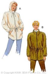 2792 FLEECE DRAWSTRING JACKETS HOOD OR NOT PATTERN XS-XL