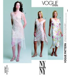 2797 VOGUE NY NY SILKY ASYMMETRIC DRESS, SLIP PATTERN 3 SIZES 6-22 3  SIZES CHOICE UNCUT