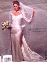 2799 SASSOON BRIDE DRAPE KNEE-FLOOR DRESS,TRAIN PATTERN 8-12,14