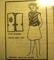 279 109 KID/MS REVERSIBLE STRING QUILT VEST INSTRUCTIONS PATTERN