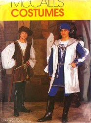 2802 MCCALLS MALE RENNAISSANCE  TUNIC, SHIRT, LEGGINGS, HATS PATTERN S-M,L-XL