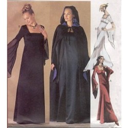 2810 MCCALLS GOTHIC EVENING HOODED FLOOR CAPE, EMPIRE GOWN PATTERN 4-8, 10-14