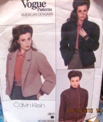 2811 CALVIN  KLEIN 70S UNLINED COLLAR JACKET PATTERN 12, 10