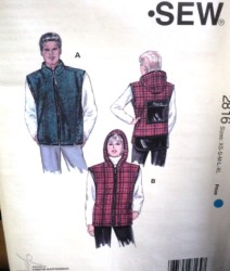 2816 UNISEX HEAVYWT KNIT ZIPPY VEST HOOD OR NOT PATTERN XS-XL