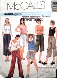 2817 DRAWSTRING PULL ON PANTS 6 LENGTHS PATTERN XS-MD