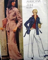 2824  VOGUE ANNE KLEIN COLLAR JACKET, BELT,  LO RISE PANTS PATTERN 14