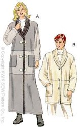 2825 KWIK SEW UNLINED COLOR BLOCK OR NOT FLEECE COAT LENGTHS PATTERN XS-XL