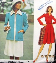 2830 VALENTINO YOKE LS A-DRESS, CARDIGAN JACKET PATTERN 16 38