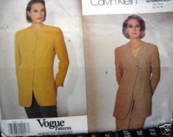 2831 VOGUE CALVIN  KLEIN EZ LOOSE PANEL JACKET 1992 PATTERN 12-14