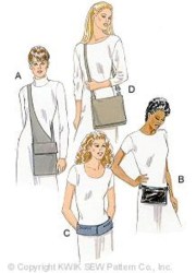 2831 4 STYLE SHOULDER SLING BAGS, FANNY/ BELT BAGS, STRAPPY PATTERN