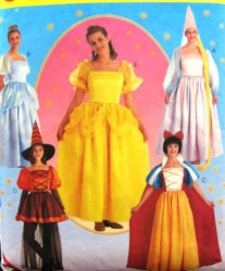 2857 CINDERELLA, RAPUNZEL, SNOWHITE, BELLE PATTERN S, M,GRL 2-14