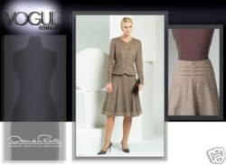 2870 VOGUE OSCAR DELARENTA LINED JACKET,  FLARE SKIRT PATTERN 6-10,12-16 or 18 to 22 choice UNCUT 
