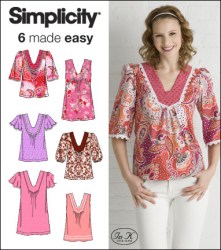 2891 TIED BK TUNIC, TOPS SLVS OR NOT LENGTHS PATTERN 6-12