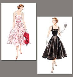 2902 VOGUE RETRO '52 LONG FLARE SWING STRAPPY DRESS PATTERN 6-22 3 sizes