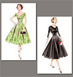 2903 VOGUE RETRO '57 FLARE LONG OFF SHOULDER  DRESS PATTERN 6-16 2 SZS UNCUT