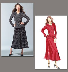 2911 vOGUE  BETZINA BACK PEPLUM BLOUSE, LONG BIAS SKIRT PATTERN ABC-GHIJ UNCUT