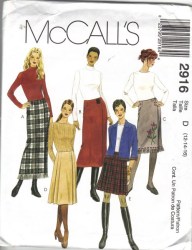 2916 MCCALLS KILTIE WRAP SKIRTS IN 4 LENGTHS PATTERN 5 SZS 4-18