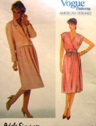 2920 VOGUE ADELE SIMPSON SHORT PANEL JACKET, BELT, WRAP DRESS PATTERN 6, 10, 12 CHOICE