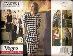 2920 Vogue  TAMOTSU JACKET,  SHELL DRESS/ TOP, BOTTOMS PATTERN 6-22 3 SZS choice