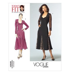 2926 VOGUE BETZINA BIAS LONGER EMPIRE DRAPE DRESS PATTERN ABC-GHIJ UNCUT