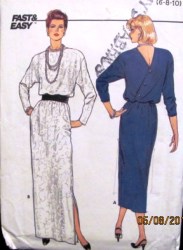 3011 LS STRAIGHT BLOUSON BACK BUTTON DRESS LENGTHS PATTERN 6-10