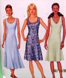 3022 SILKI SLVLSS LINED FLARE-A-DRESS LENGTHS PATTERN 6-10,12-16