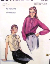 3022 1970S FRONT TUCK COLLAR SS-LS BLOUSE PATTERN 8