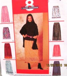 3023 8 EZ PULL ON SKIRTS LENGTHS,OVERSKIRT PATTERN XS-M,M-XL