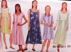 3023 Butterick EZ EMPIRE FLARE SLEEVES OR NOT DRESS LENGTHS PATTERN 18-22 OR 12-16 CHOICE UNCUT