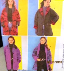 3024 3 HR REVERSIBLE FLEECE COLLAR POCKET JACKET PATTERN 4-22