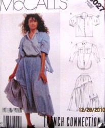 3027 FRENCH SS-LS SHIRT,YOKE FLARE RUFFLE SKIRT PATTERN 8