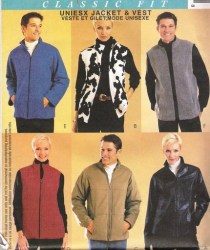 3029 UNISEX ZIPPY JACKET,  VEST PATTERN SM-LG ,XL-XXL