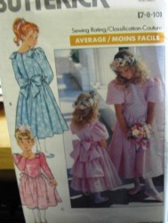 3038 88 GIRLS DROP WST SS-LS TIED RUFFLE DRESS PATTERN 7-10