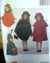 3041 EZ GIRLS LOOSE FLARE CAPE,CAPELET,COLLAR,HOOD PATTERN 2-10
