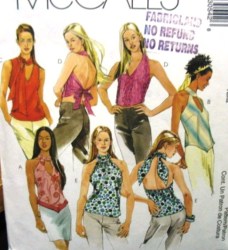 3054 TIED HALTER,TANK TOPS,OVERLAY CUTE PATTERN XS-M,M-L