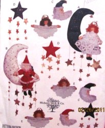 3057 XMAS 15'' WALL HANGS, ANGEL, SANTA, STAR ORNAMENTS PATTERN