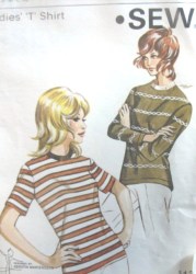 305 LADIES KWIK SEW SINGLE KNIT SS-LS T SHIRT PATTERN SMALL-XL UNCUT
