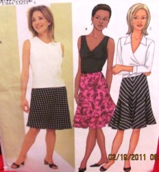 3061 Butterick  SO EZ FLARE LINED BIAS 1-2 LAYER SKIRT PATTERN 12-16,18-22 choice uncut