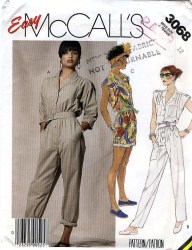 3068 87 BUTTON JUMPSUIT LENGTHS,SLVS OR NOT,BELT PATTERN 12 34