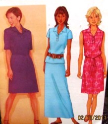 3077 Butterick  EZ PULLOVER SS TOP, DRESS, BELT, LONG A-SKIRT PATTERN 6-10; 12-16, 18-22 3 SIZES CHOICE uncut