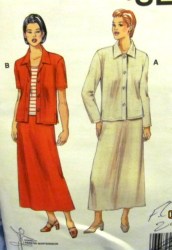 3077 SS-LS BUTTON JACKET,SHELL TOP,A-SKIRT PATTERN XS-XL