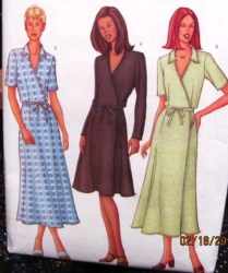 3078 EZ FIT A-FLARE WRAP TIE JERSEY DRESS LENGTHS PATTERN 18-22